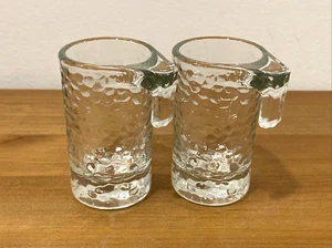 Libbey Glass Shot Glasse Hammered Texture with Handle 2.75" Tall - Set of 2 - Picture 1 of 4