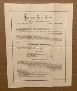 BALTIMORE, MD ~ SOUTHERN HOME SCHOOL ~ Printed Circular 1870s, 2c Banknote Stamp - Picture 1 of 3