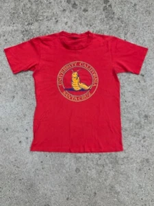 Vintage Santa Cruz University California Shirt 80s 90s Red Size Large Slug - Picture 1 of 6