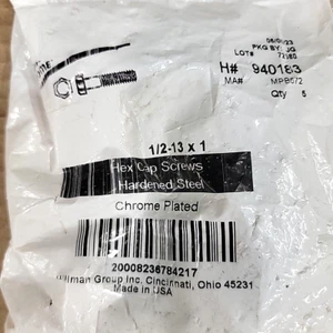 (5Qty) 1/2-13x1in Hex Bolts Chrome Plated Hardened Steel 940183 Cy-Chrome USA - Picture 1 of 13