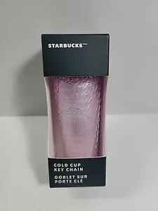 Starbucks Spring 2024 Mini Cold Cup Tumbler Keychain Pink Soft Touch BRAND NEW - Picture 1 of 2
