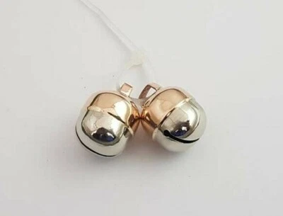 Falconry, Dog, Cat Bells Two Tensile Acorn Bell Pair (Nickel Bottom & Brass Top) - Image 1 of 3