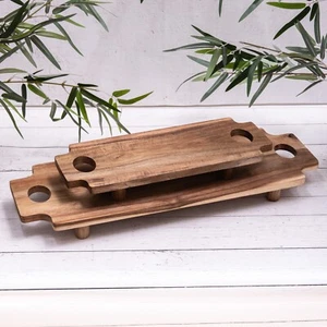 Wood Charcuterie Serving Board Tray Cheese Food Party Display with Handles - Picture 1 of 7