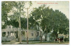 Postal Ida Grove Iowa 1915 coche escena callejera residencial - Imagen 1 de 1