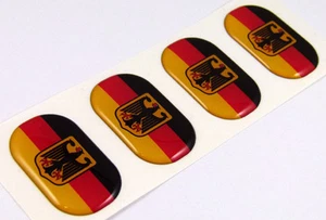 Germany Deutschland midi domed decals flag 4 emblems 1.5"x1" Car bike stickers - Imagen 1 de 2