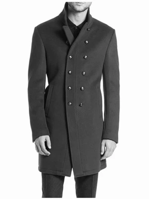John Varvatos Men's Military Double Breasted Coat Gray Size 48 Made in Italy - Image 1 of 4