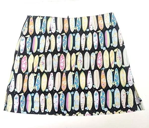 Bamboo Traders SKORT Womens Sz 6 Black with Colorful Surfboard Print - Picture 1 of 6