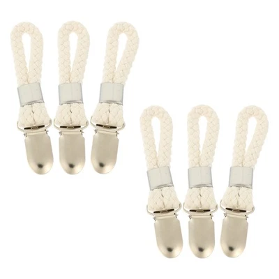 6 Stück Aufhängehaken Handtuchclips mit Baumwollseil für Badezimmer Wäsche - Bild 1 von 4
