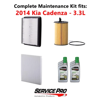 2014 Kia Cadenza 3.3L Complete Oil, Air & Cabin Filter Kit (5W-30) Foto 1 de 4