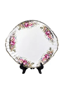 Vintage Royal Albert Autumn Rose Cake Serving Plate 10.5 in Roses Floral - Picture 1 of 7