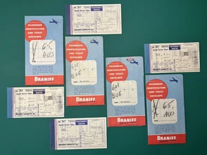 VINTAGE AIRLINE TICKETS: 1951 BRANIFF Airways - Chicago to Austin - Picture 1 of 10