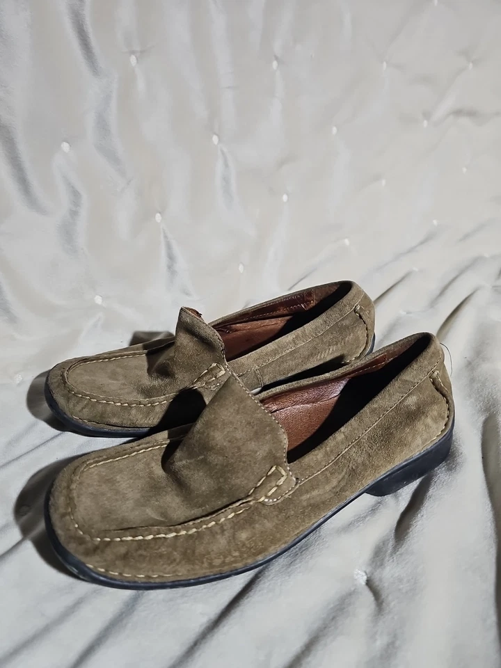 Женские туфли Hush Puppies размер 8,5 серо-коричневые замшевые мокасины Calyx #682 - Изображение 1 из 2