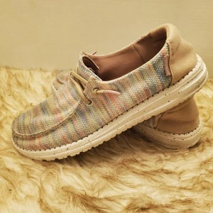 Hey Dude Damengröße 8 Slipper Wendy Sox Aurora weiß pastellfarben Regenbogenfarben - Bild 1 von 8