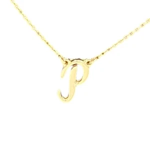 Collar inicial Crown and Ivy dinero antiguo estético "P" color dorado ajustable $20 - Imagen 1 de 3