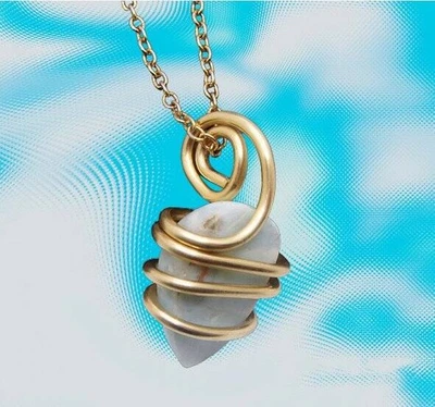 Colgante de piedras preciosas de oro Merlín bronce piedra delfín Larimar natural #50 Foto 1 de 2