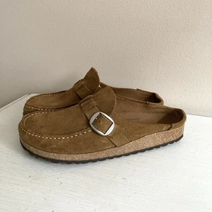 Birkenstock Buckley Clogs Tea Brown Suede Leather Comfort Shoes Size EU 39 US 8 - Picture 1 of 11