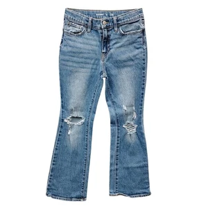 Old Navy Girls High Rise Flare Jeans Size 12 Distressed Light Blue Wash  - Picture 1 of 6