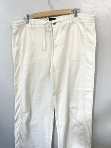 NORMA KAMALI XXL Straw 2X Linen Wide Leg Pants Beach Travel Gorpcore Resortcore - Picture 1 of 8