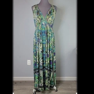 Vestido Largo OneWorld Maxi Babydoll Cintura Imperio Sin Mangas Talla Grande Paisley - Imagen 1 de 7