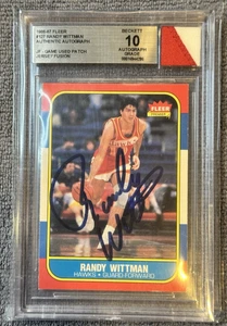 1986-87 Fleer Randy Wittman #127 BGS 10 Auto Jersey Fusion Game-Used Patch - Picture 1 of 2