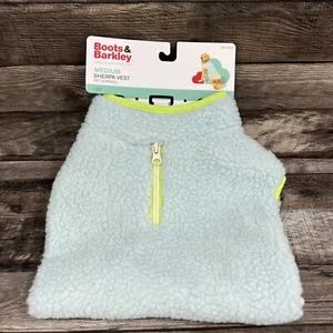 Boots & Barkley Sherpa Dog Vest Pet Apparel Blue Size Medium - Foto 1 di 6