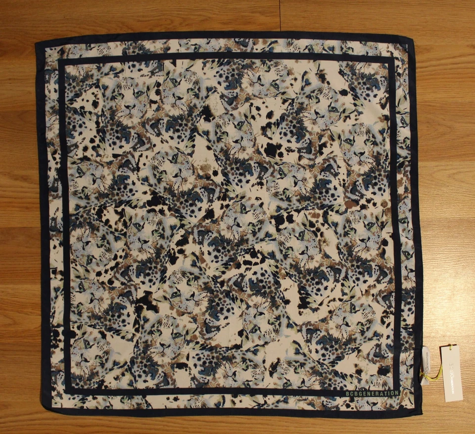 Nueva bufanda bandana cuadrada conversacional leopardo BCBGeneration 24" nueva con etiquetas #BC723 Foto 1 de 1