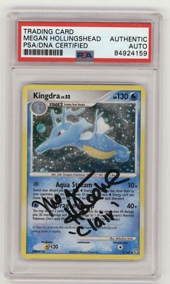 PSA Signed Megan Hollingshead Kingdra 7/146 Legends Awakened Holo Pokemon Card - Image 1 of 2