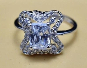 Off White Diamond Escher lab Created 5.25 Ct Engagement Ring 925 Silver - Picture 1 of 8