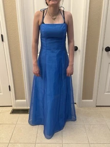 Morgan and Co blau Glitzer Empire Taille Korsett formelles Kleid Größe 7/8 - Bild 1 von 3
