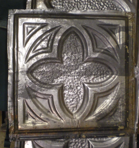 Antique Gothic Victorian Ceiling Tin Tile Canvas Shabby Chic Clover Quatrefoil Cover