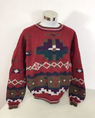LL Bean Vintage Aztec Wool Sweater Mens XL - Image 1 of 4