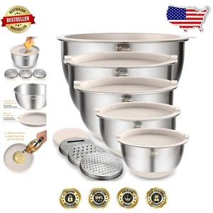 Dishwasher Safe Mixing Bowls with Non-Slip Bottoms - Ultimate Kitchen Companion - Picture 1 of 9