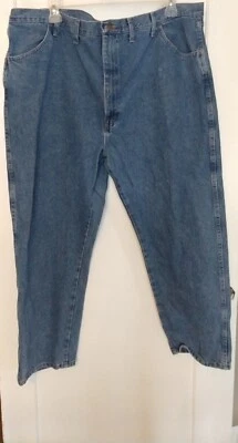 Rustler Straight Leg Jeans Men's 48x30 Big & Tall Blue Medium Wash 100% Cotton - Image 1 of 4