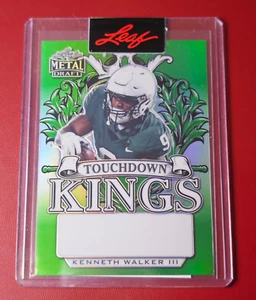 2022 Leaf Metal Draft Touchdown Kings Green 1/1 Proof Kenneth Walker III - Picture 1 of 3