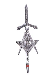 Men’s Scottish Highland Masonic  Design Kilt Pin Chrome Finish 4 Long - Picture 1 of 3