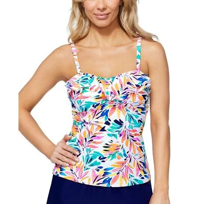 Camiseta Tankini Island Escape Para Mujer Estampado Tahití Ocean Love Floral Nueva con Etiquetas Talla EE. UU. 8 Foto 1 de 4
