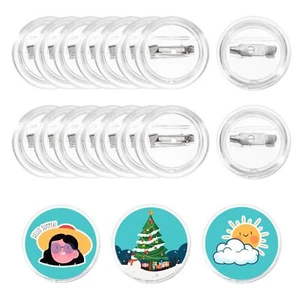 50Pcs Blank Buttons Pin Button Maker Badges Sewing Acrylic Clear 1 inch for D... - Picture 1 of 6