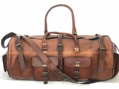 Bolsa de viaje grande de cuero suave duradera de 26" para equipaje bolsas de lona de fin de semana para pasar la noche Foto 1 de 4