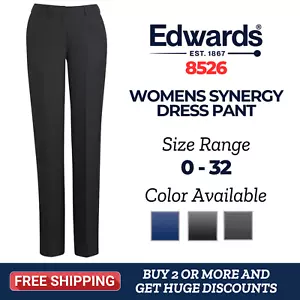 Edwards 8526 Womens 100% Polyester Synergy Lightweight Washable Flat Front Pant - Picture 1 of 3