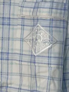 Amanda Stewart Cozywear Blue Checked Flannel Panama Top Size L-NWT - Picture 1 of 4