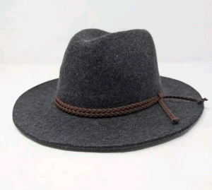 Something Special Women's Dark Gray Brown Braid Band 100% Wool Hat Soft Floppy - Picture 1 of 6