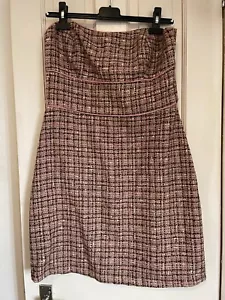 A.B.S Checks Tweed Tartan bandeau Dress Size 12 💜 - Picture 1 of 8