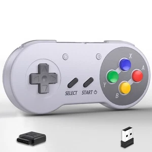 2.4 GHz Wireless Controller Gamepad for SNES Console/ PC w/ SNES & USB Receivers - Picture 1 of 29