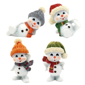 4er-Set LUSTIGE SCHNEEKINDER mit Mütze Quartett Schneemann Figur Dekoration Deko - Bild 1 von 9