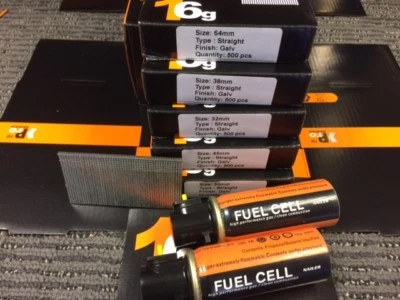 2500 x Mixed 2nd Fix Straight Brad Galv Nails & Gas For Paslode IM65/IM250-