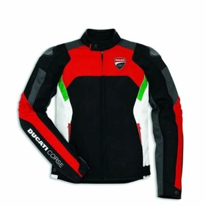DUCATI Moto Motociclo Uomini CE Protetto Armatura Pelle Sport Replica Giacca - Picture 1 of 3