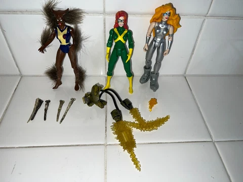 (3) Marvel Hall of Fame She Force Wolfsbane, Dazzler & Jean Grey Toy Biz 1997 Cover