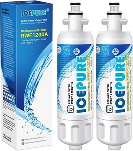 2 Pack Icepure RWF1200A Refrigerator Water Filters For LG & Kenmore -New - Picture 1 of 12