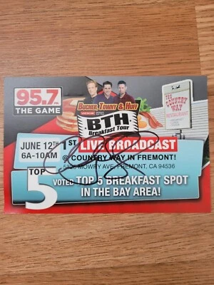 Aubrey Huff Autografiado Firmado 4x6 Flyer Promo 95.7 The Game SF Giants Foto 1 de 2