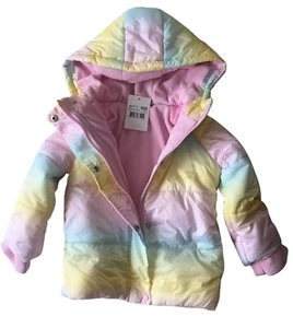 Child’s Size 2 Hooded Puffer Jacket. Rainbow Colours. - Foto 1 di 8
